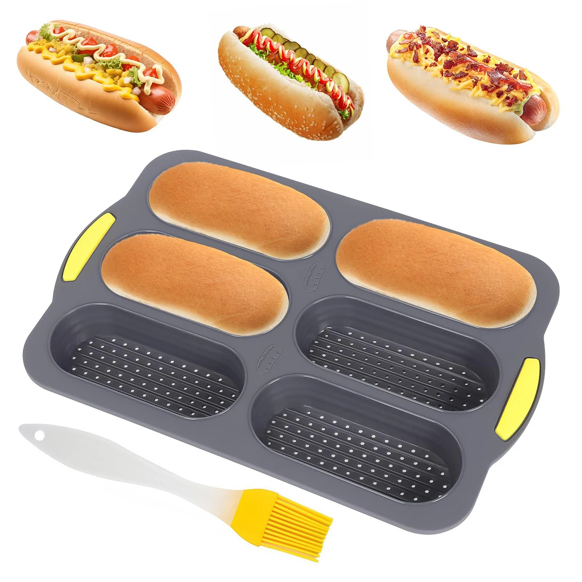 

1set Silicone Baking Mold Restaurant Bread Food Mould Grade Baguette Bake Tray Non-stick Oven Tool Kitchen Bakeware Accessories