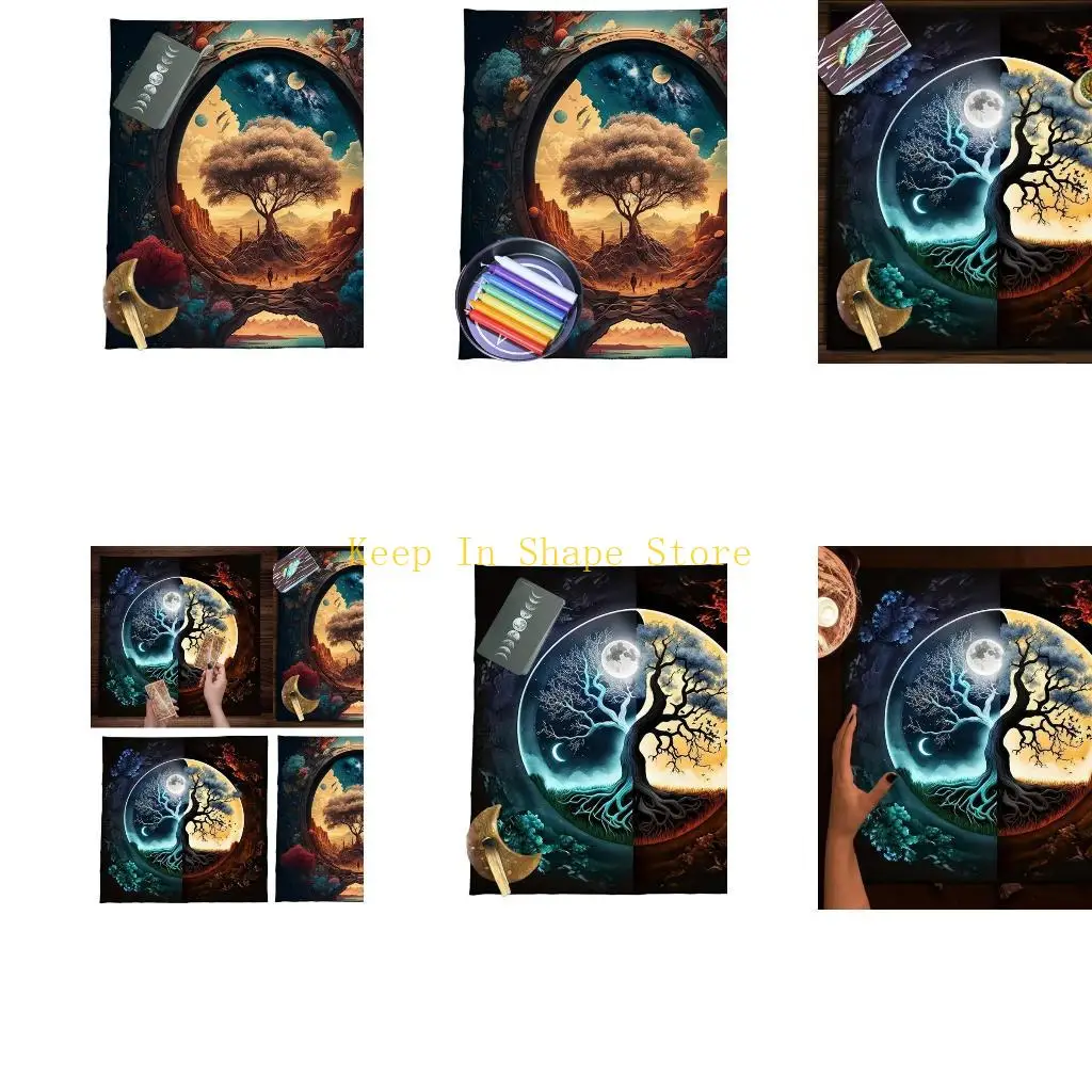 

U1JC Trees of Life Cart Card Carkloth Divination Cards Table Clate