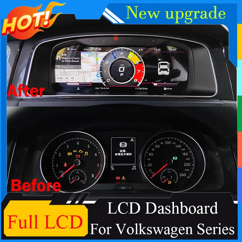 

Virtual Instrument Cluster CockPit Digital Dashboard Panel LCD Speedometer For VW Golf 7 Golf 6 GTI Passat B8 B7 B6 CC Scirocco