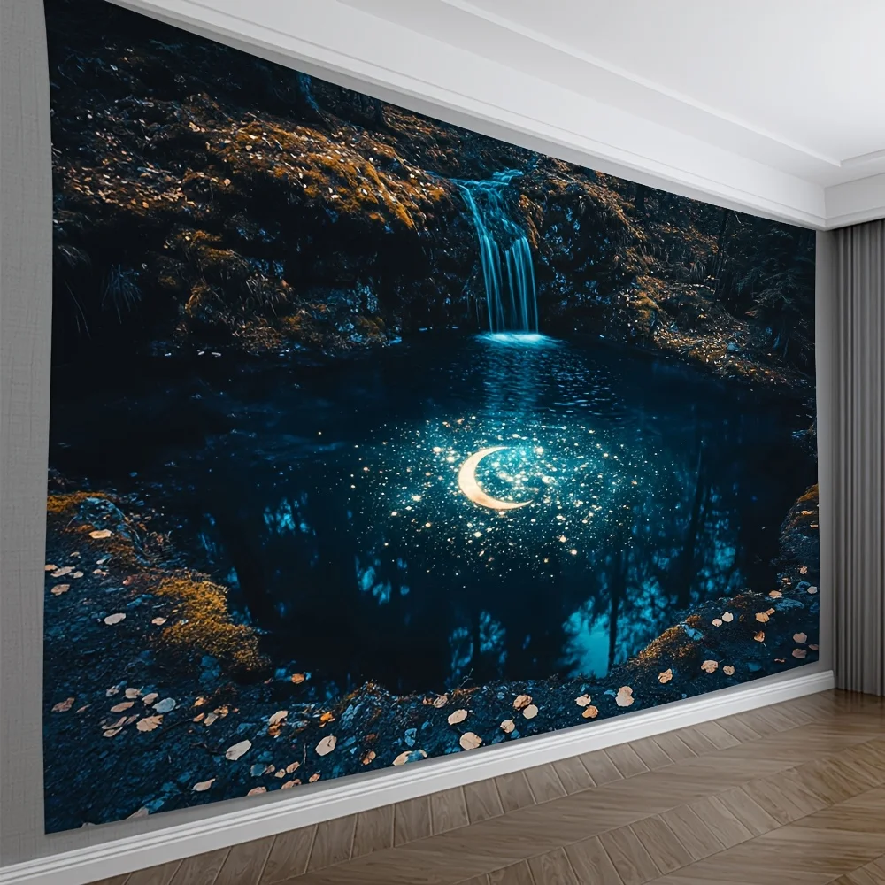 

1 шт., настенный гобелен Dark Matter Gravity Wave Galaxy - роскошная полиэфирная ткань, яркий космический дизайн для гостиной, офиса