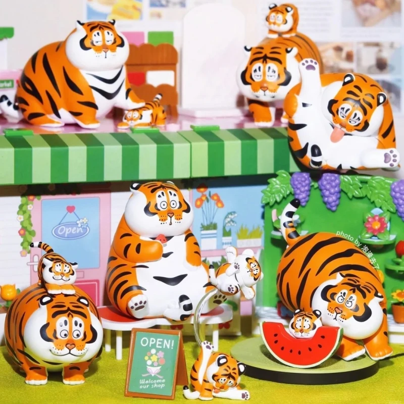 Original I Am Not Fat Tiger Panghu With Baby 1/2 Series Blind Box Anime Figure Doll Toys Trendy Play Kawaii Model Birthday Gift