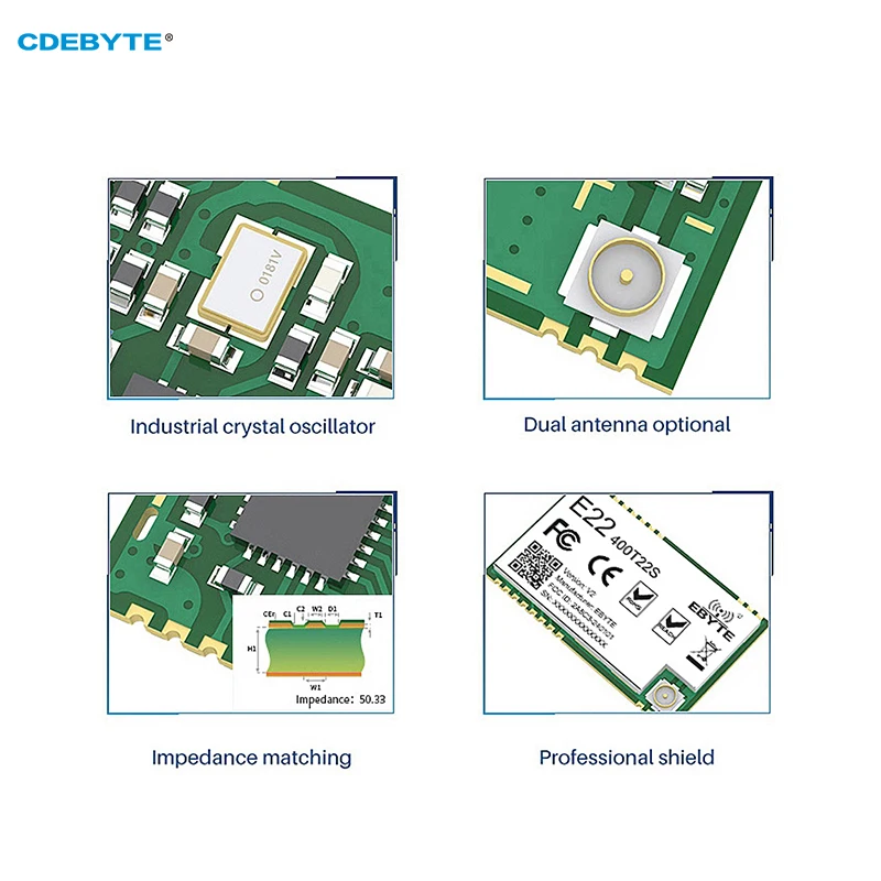 RF Module 433MHz CDEBYTE E22-400T22S MD UART Wireless Transmitter And Receiver RSSI Net Work TXCO Transceiver Module