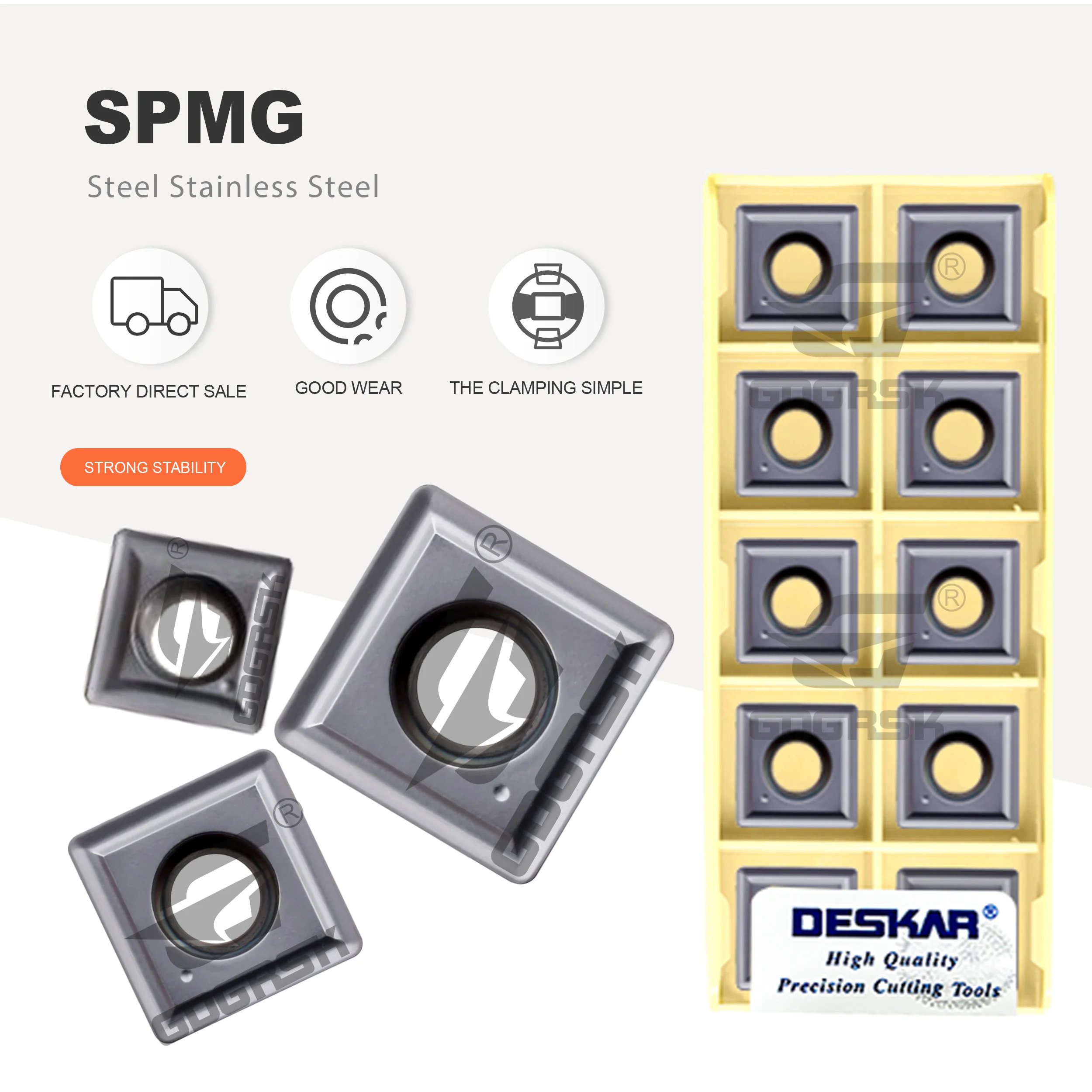 

DESKAR SPMG040204-PC SPMG050204/07T308/090408-TG LF6018 U-образное лезвие с ЧПУ из нержавеющей стали, быстрое жестокое сверлильное лезвие серии SPMG