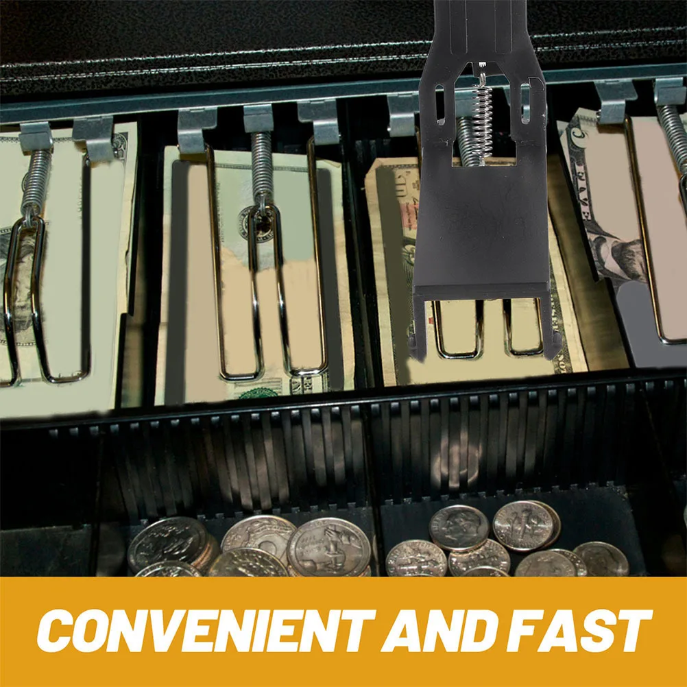 5 clip universali per cassetti contanti, morsetto a molla, porta soldi, registratore di cassa, inserto, organizer per soldi, per piccole imprese