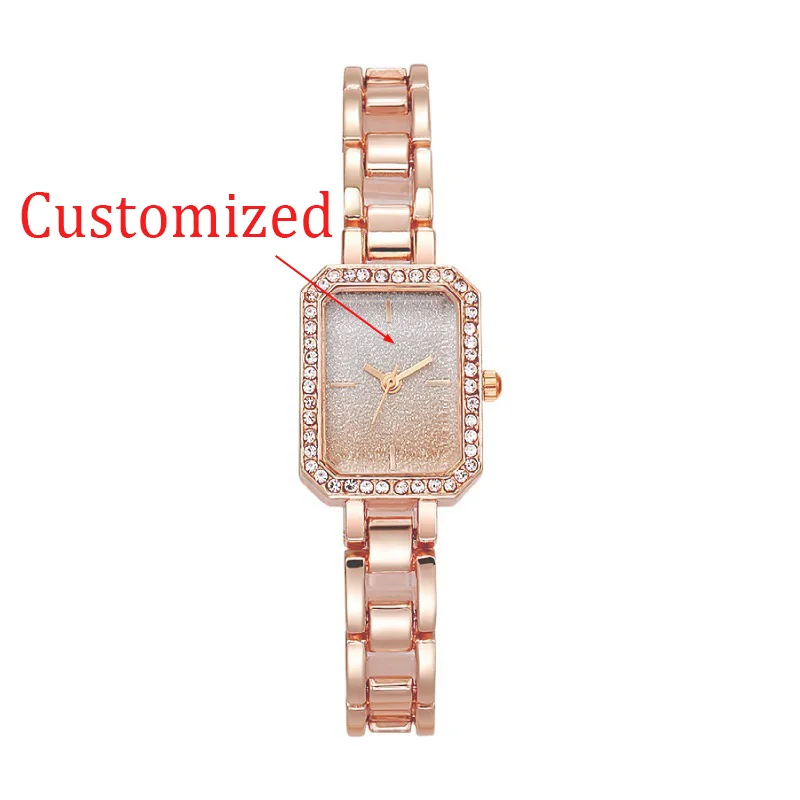 Moda 2025 novo relógio de quartzo feminino strass quadrado compacto elegante pulseira casual estudante personalizável relógio