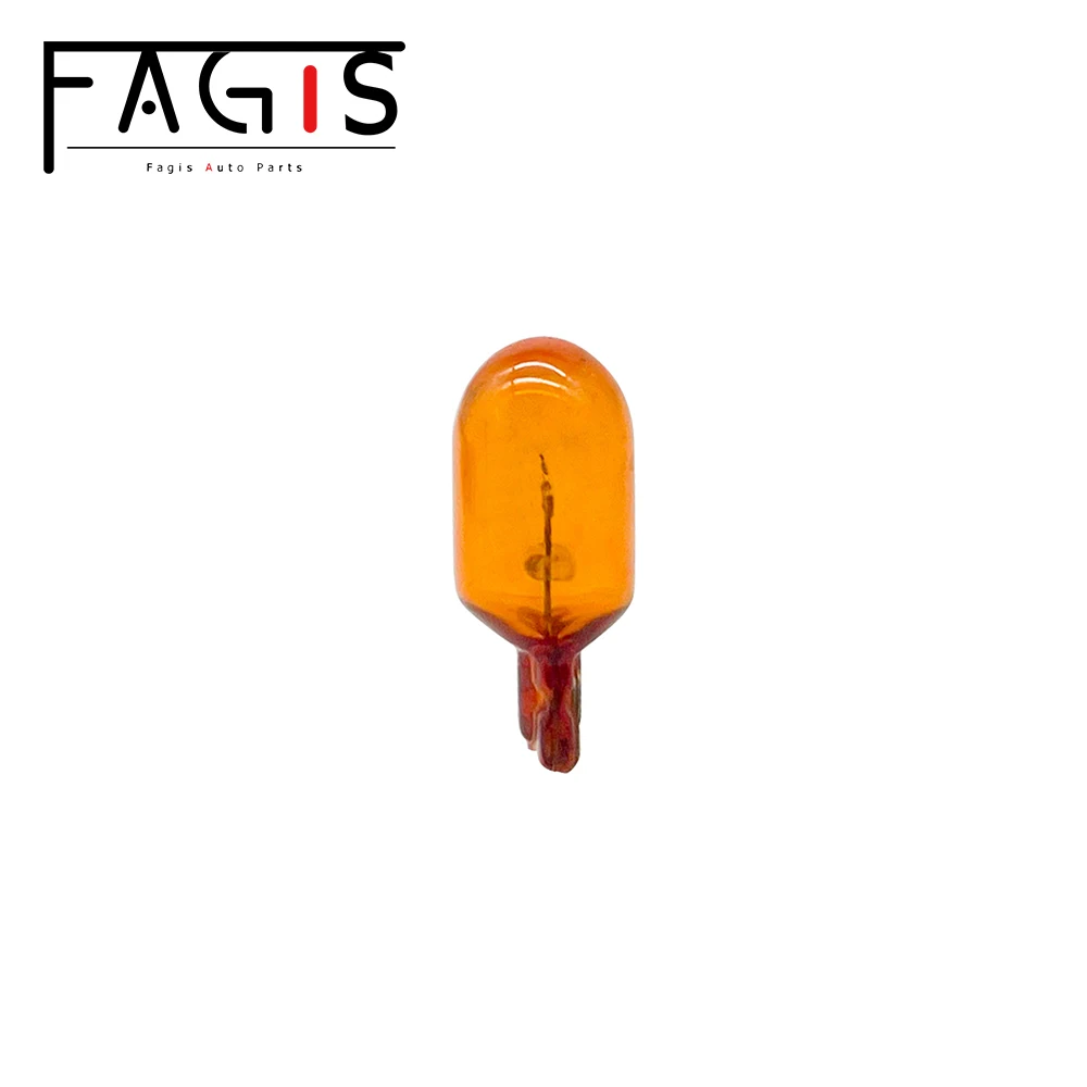 Fagis 10 pezzi T10 158 194 WY5W 12V 5W ambra naturale lampada di segnalazione a cuneo luce per strumenti lampada da lettura lampada alogena