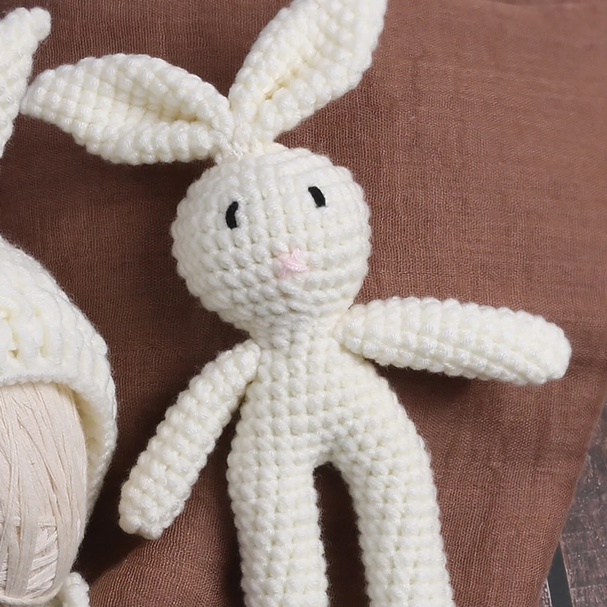 Ylsteed-Muñeca de conejo tejida a mano con orejas, sombrero para sesión de fotos, trajes de fotografía para niña recién nacida, accesorios para sesión de fotos infantil