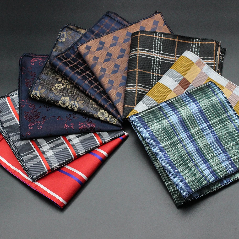 خمر شبكة مخطط الجاكار المنسوجة الرجال التصميم البريطاني جيب مربع منديل الصدر منشفة دعوى الملحقات