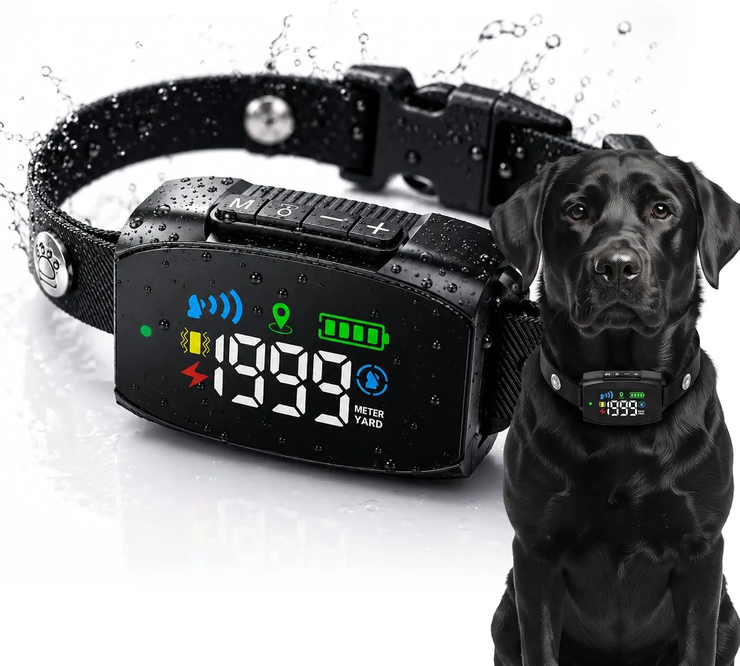 GPS Wireless Dog Fence System for Small, Medium & Large Dogs | Electric Pet Containment, 30-1999 Yard Range, IPX6 Waterproof Rec