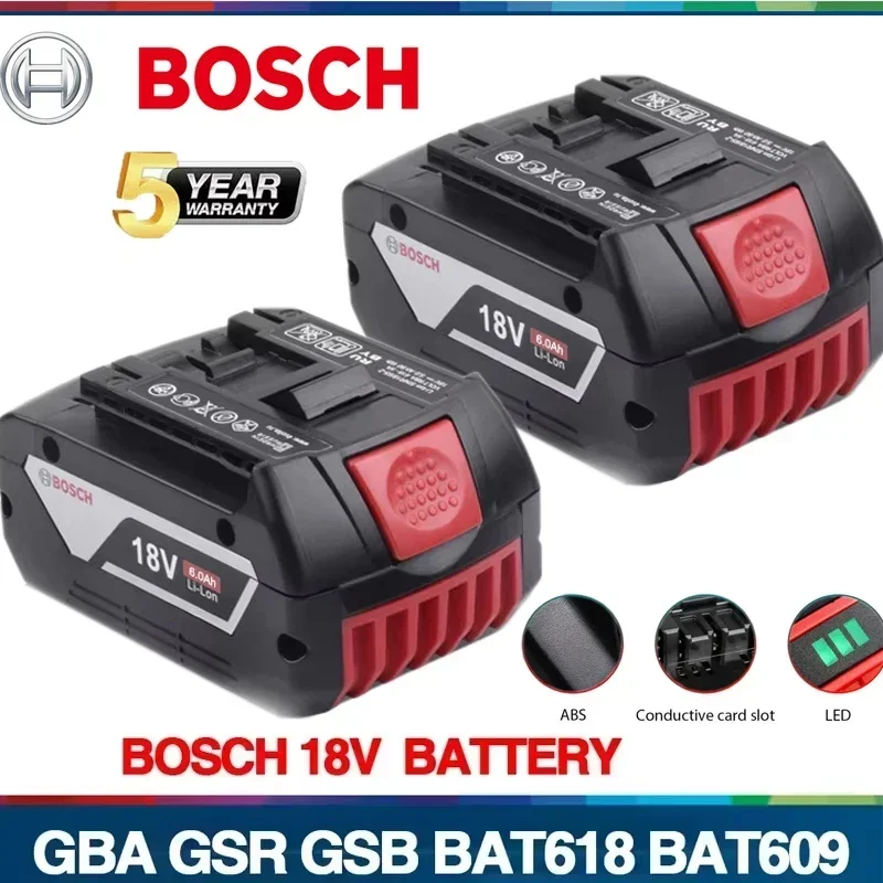

Original Bosch Professional Lithium Battery 18V 6AH for Bosch BAT609 BAT609G BAT618 BAT618G Rechargeable Power Tool Batter