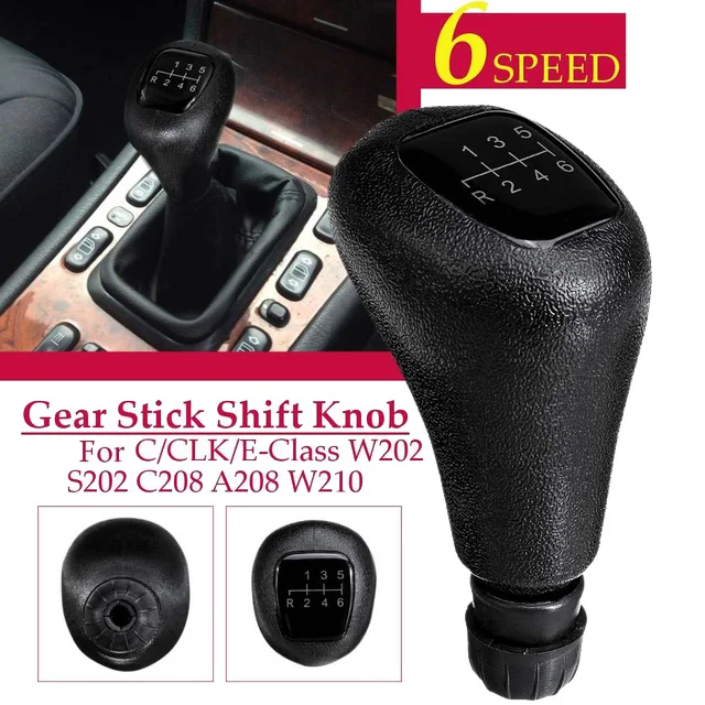 6 Speed Manual Leather Gear Shift Knob Shifter Lever for Mercedes Benz C Class W202 CLK Class W208 E Class W210