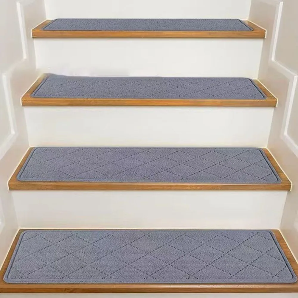 1pc Home Deco Non-Slip Stair Treads 8x30 Inch Self-adhesive Carpet TPR Backing Reusable Stair Mats for Most Steps