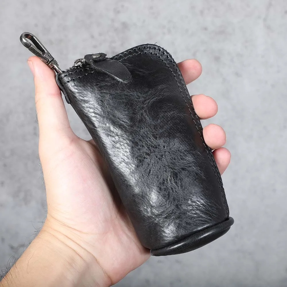 S.WORKER Echtleder Autoschlüsselhalter Große Kapazität Vollnarbiges Rindsleder Langlebiger Schlüsselanhänger Modisches Accessoire – Detail 16