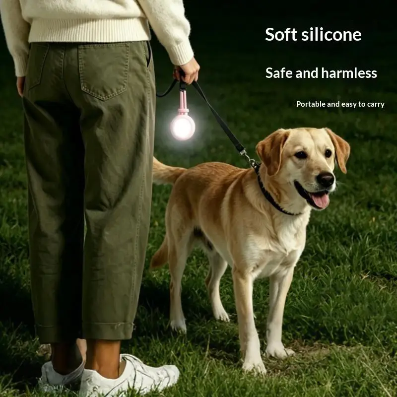 Silicone Pet Glowing Pendant Long Lasting Battery High Visibility For Night Dog Walking Prevent Pet Loss Waterproof SkinFriendly