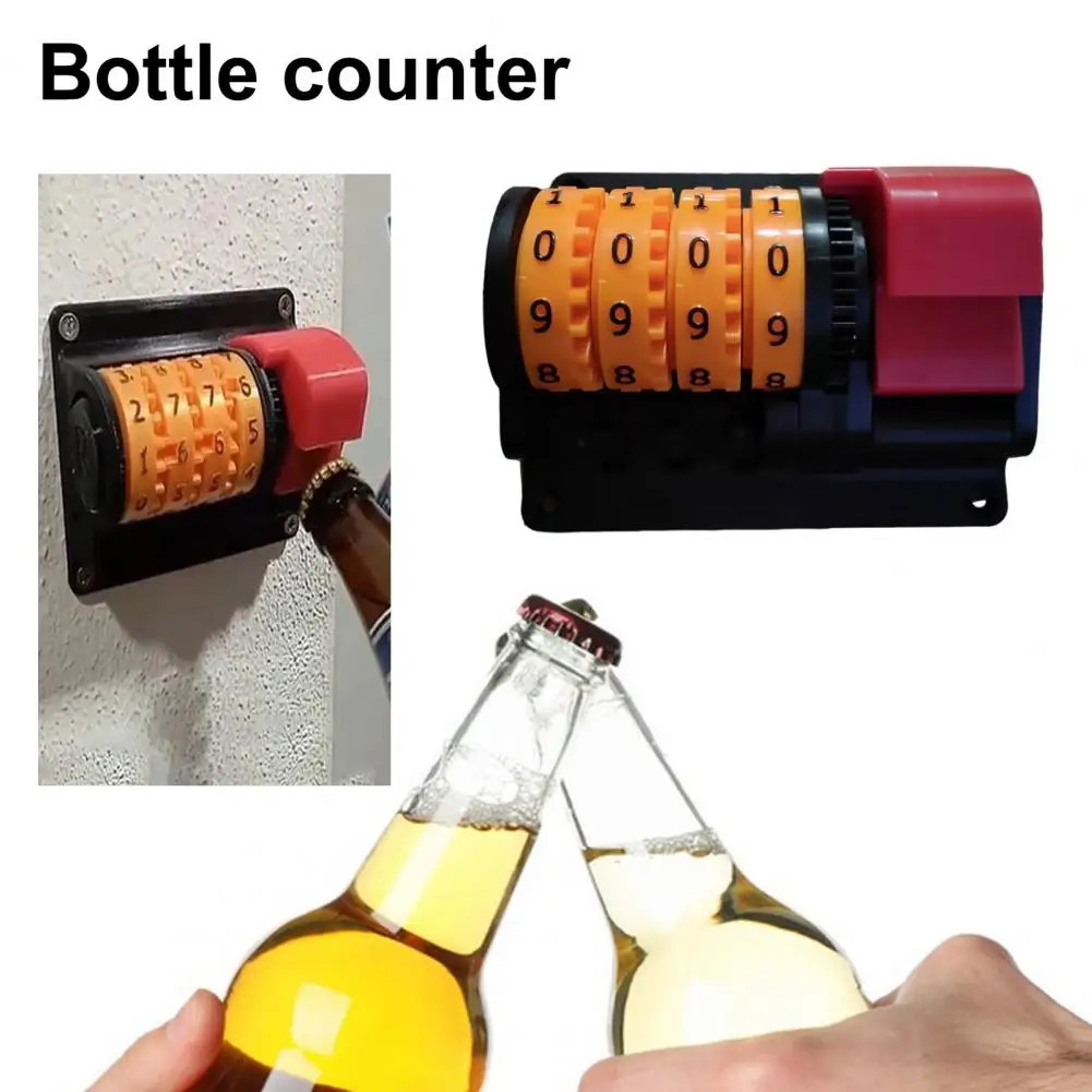 

Beer Bottle Opener Wall Mounted Bottle Cap Remover with Digital Counter Beer Drinking Accessory for Bar Kitchen