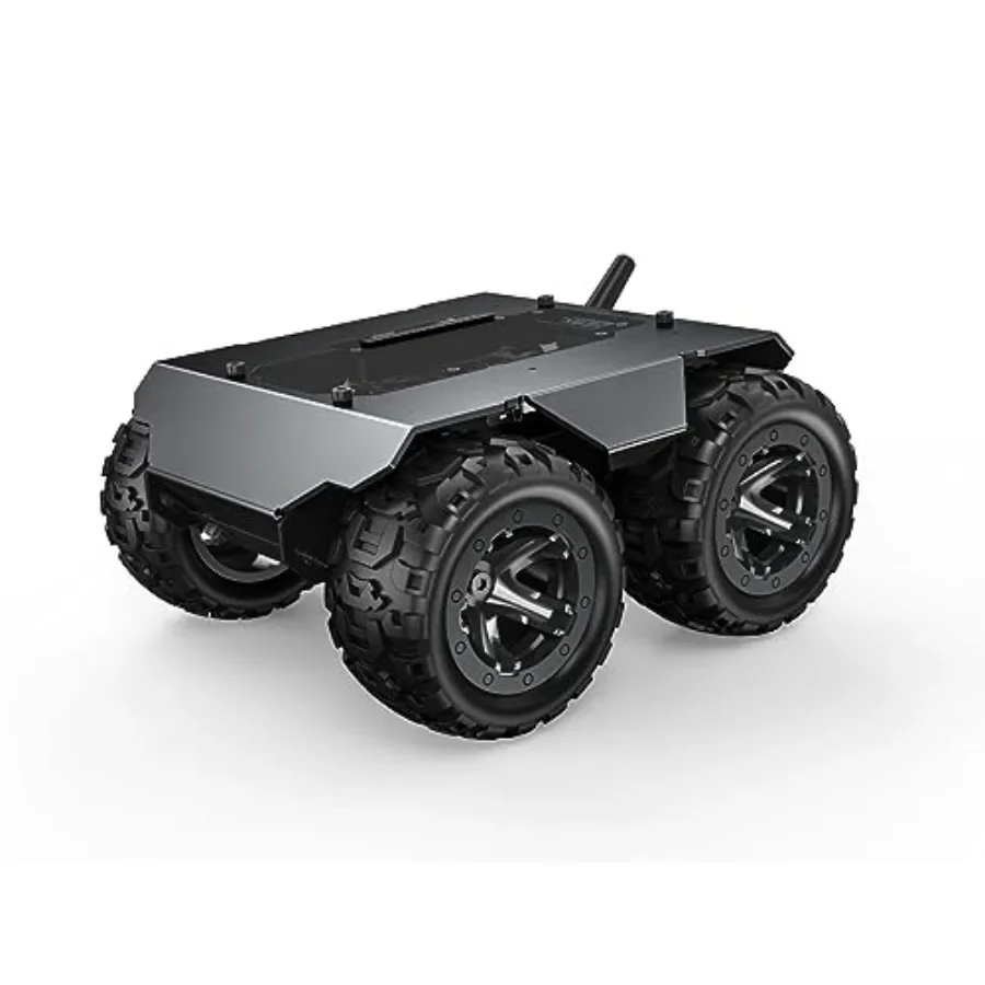 Wave Rover 4WD mobile robot chassis for robotics education and prototyping, full metal body, black, flexible and expandable des