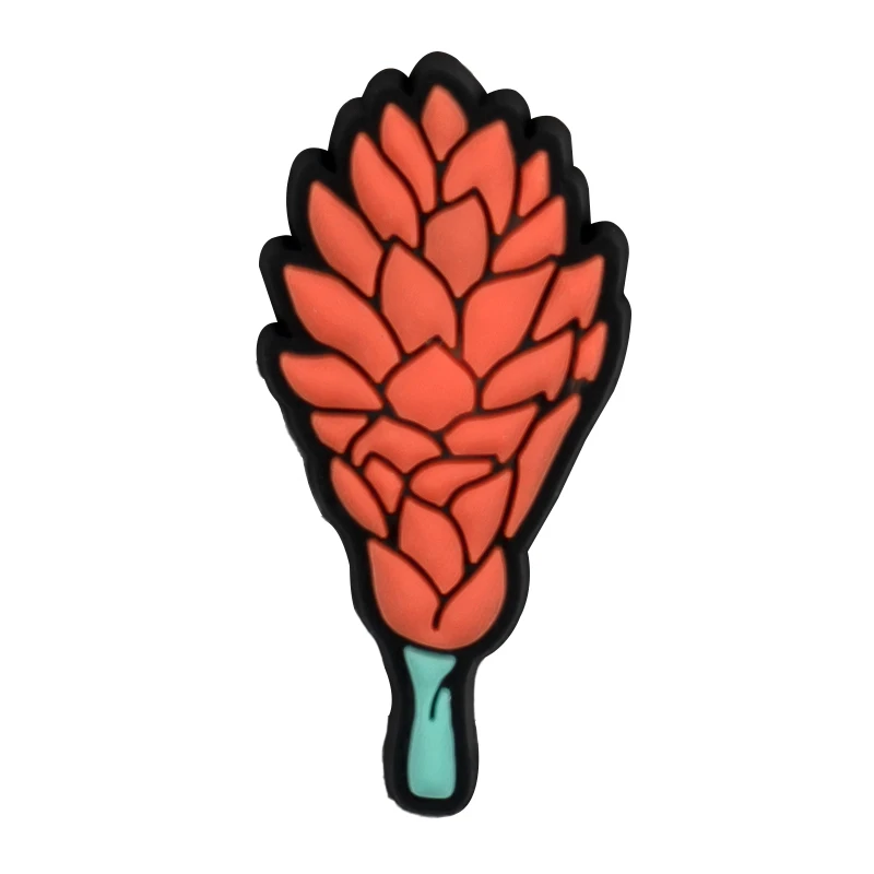 1/10 Stück Ingwer-Blumen-Schuhanhänger für DIY Frauen und Mädchen, rosa Blumen-Schuhzubehör, Dekoration, Ähre, Anstecknadel, Clog für Kinder – Detail 9