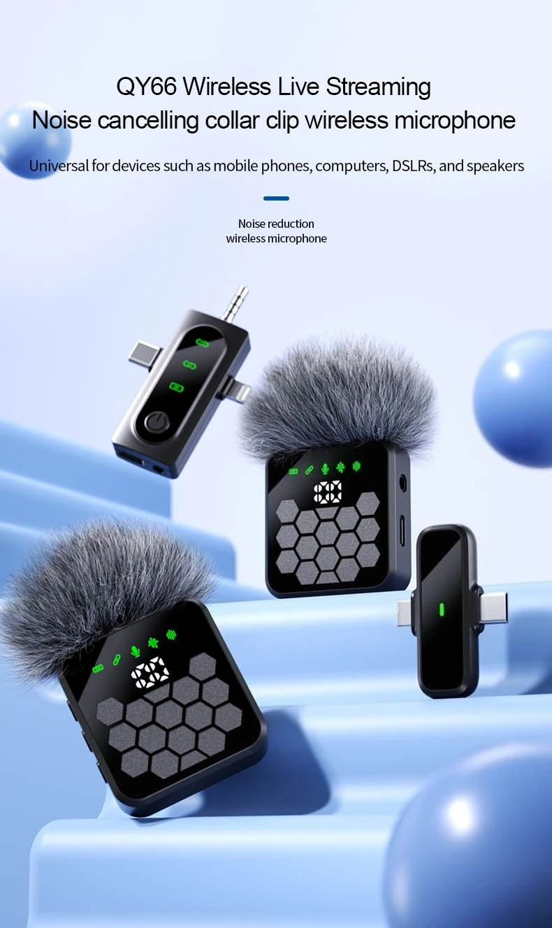 ميكروفون آيفون اللاسلكي الأصلي، ميكروفون Android Vlog لتقليل الضوضاء، يستخدم لتسجيل مقاطع الفيديو المباشرة للمقابلة