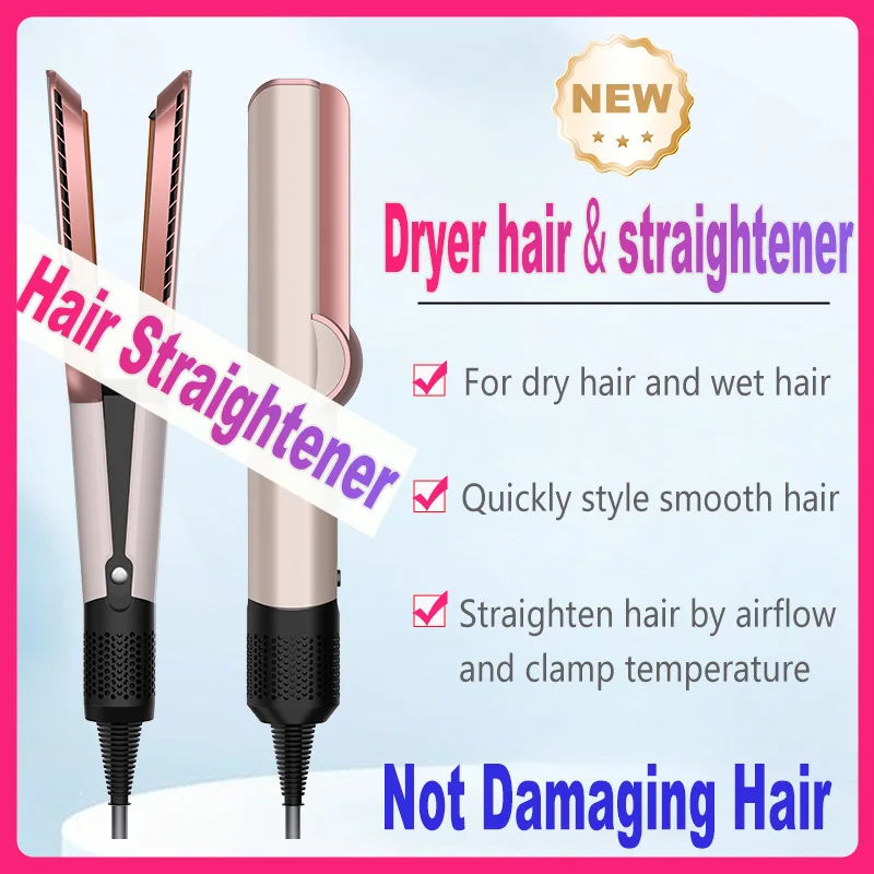 High Quality Styling Tool Professional Hair Straightener & Hair Dryer Heat-Up Hair Flat Iron Negative Ion Iron Long-Lasting