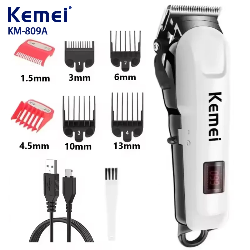 

Kemei 809A Hair Clipper Or Blade Hair Cut Maching Wireless Trimmer Men Professional Clipper Machine Rechargeable Hair Cut Barber