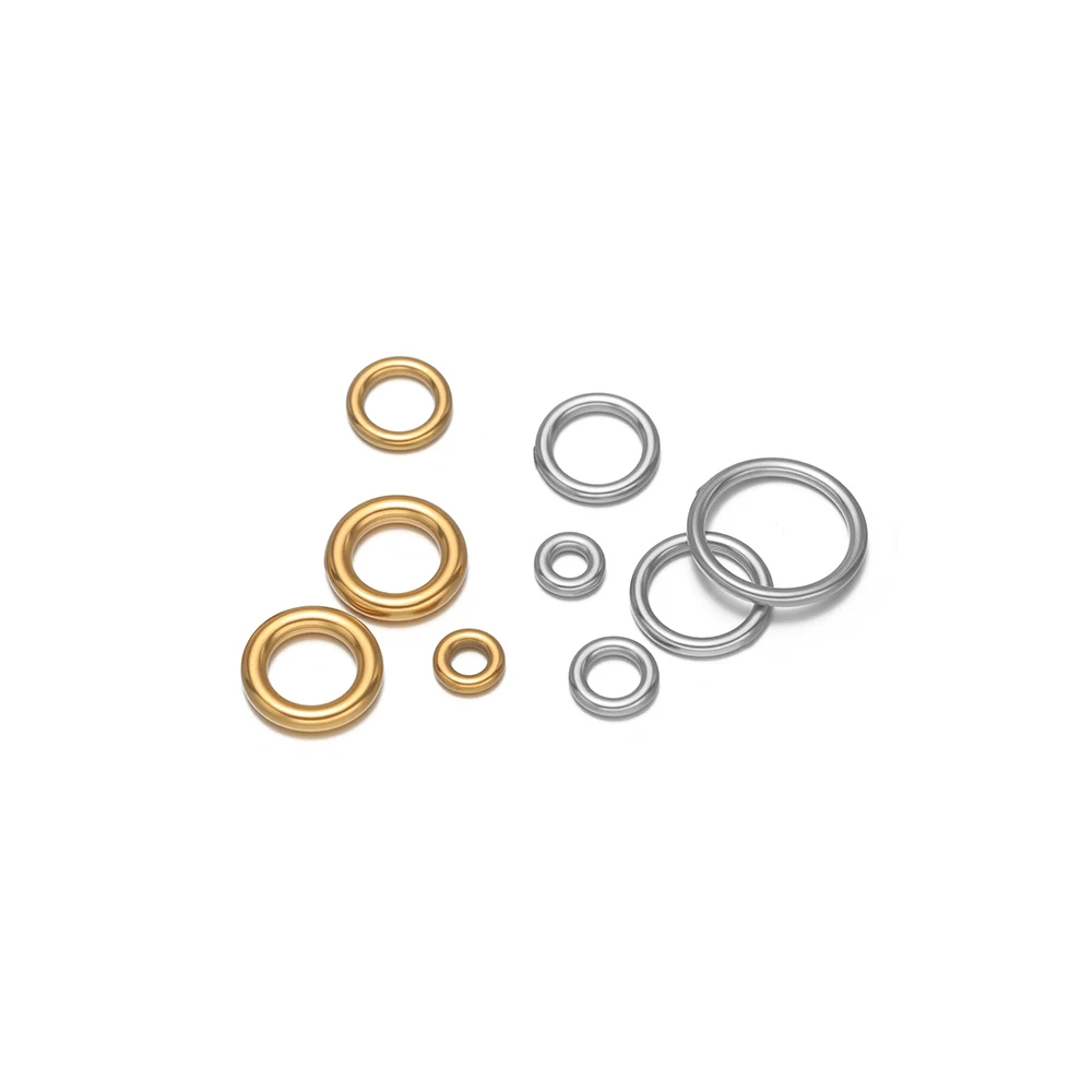 20-50pcs Stainless Steel Round Closed Jump Rings Gold Plated O Rings for Bracelet Necklace Connector Making DIY Jewelry Supplies