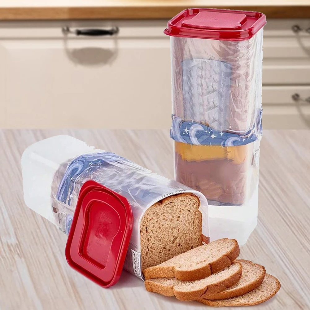 Plastic Sandwich Bread Holder with Airtight Lid Fresh Bread Storage Container Loaf Bread Box for Small Specialty Loaves