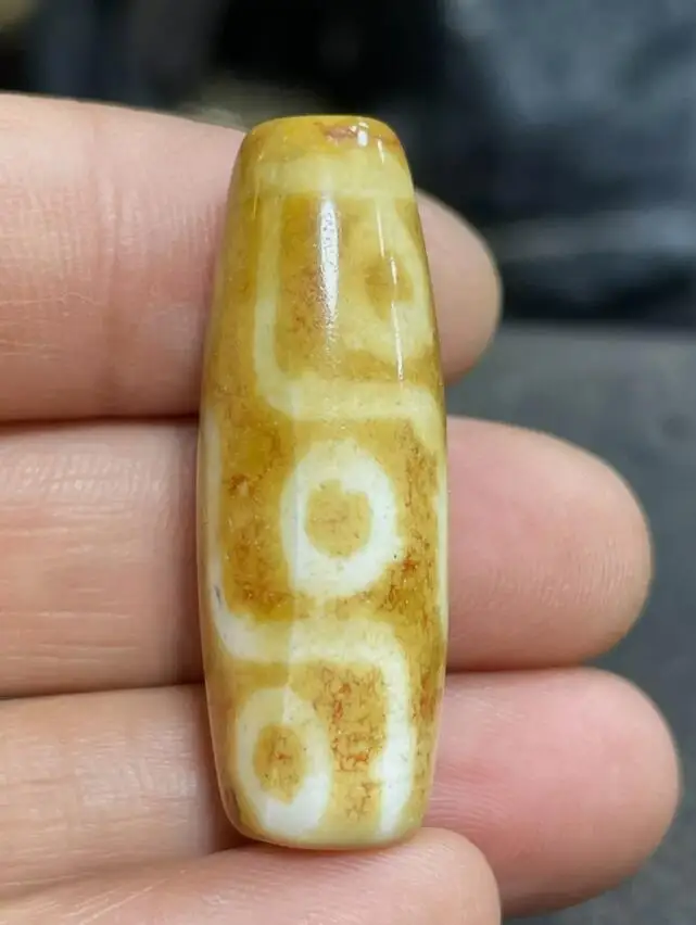 

Tibetan Nepalese Himalayan Ancient agate Old Dzi Talisman 9 eye Beads Amulet