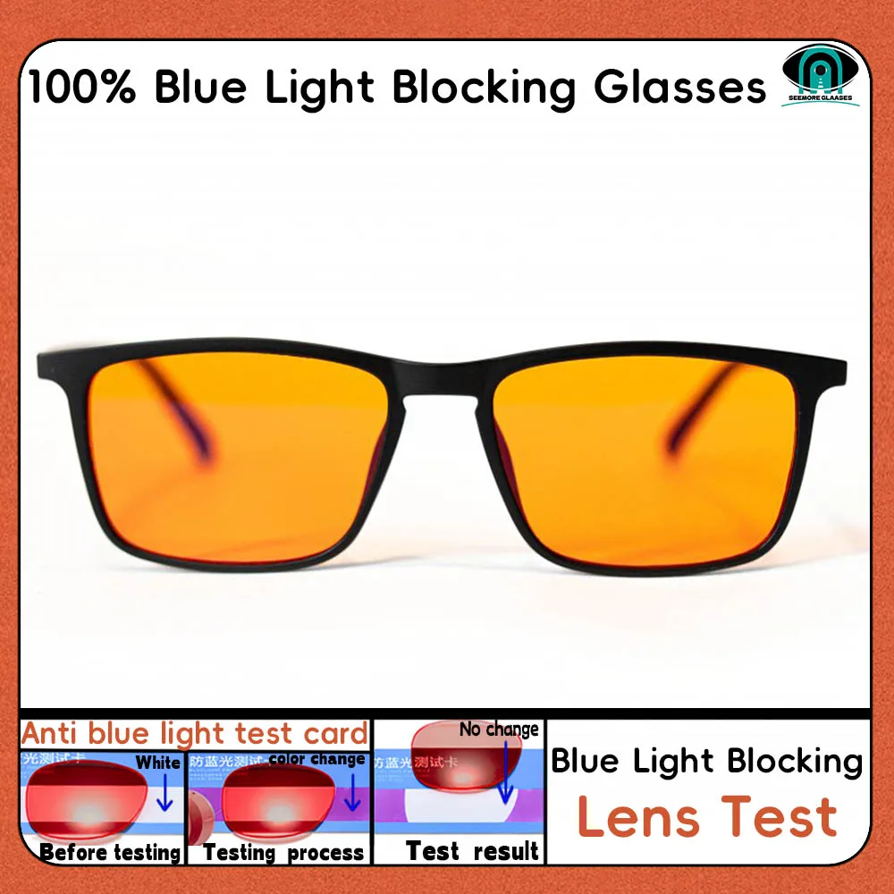 Red Lens 100% blue light Blocking  Glasses Orange Lens, Anti fatigue Glasses Fashion Glasses Women Man Computer Gaming Glasses