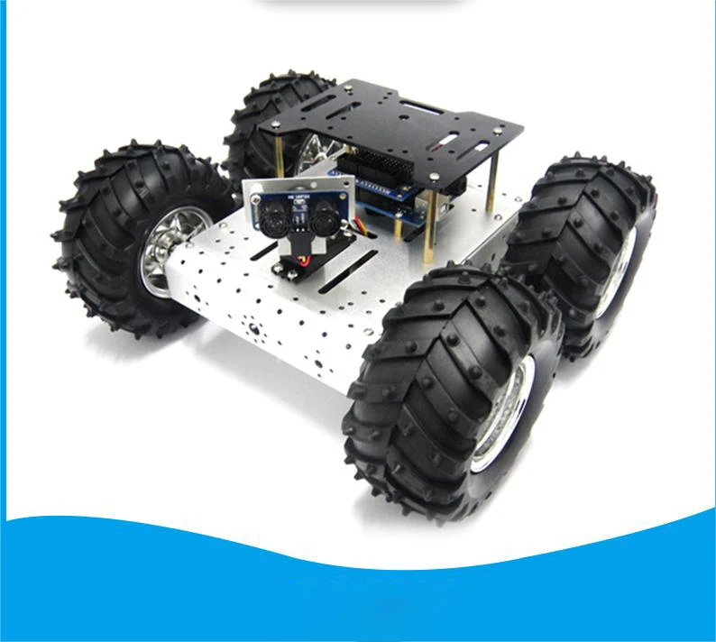 Полноприводный умный робот-автомобиль 4WD, шасси для Arduino с колесами 130 мм, Мобильная платформа, «сделай сам», игрушка с дистанционным управлением, эксперимент по отслеживанию, программируемые игрушки в комплекте