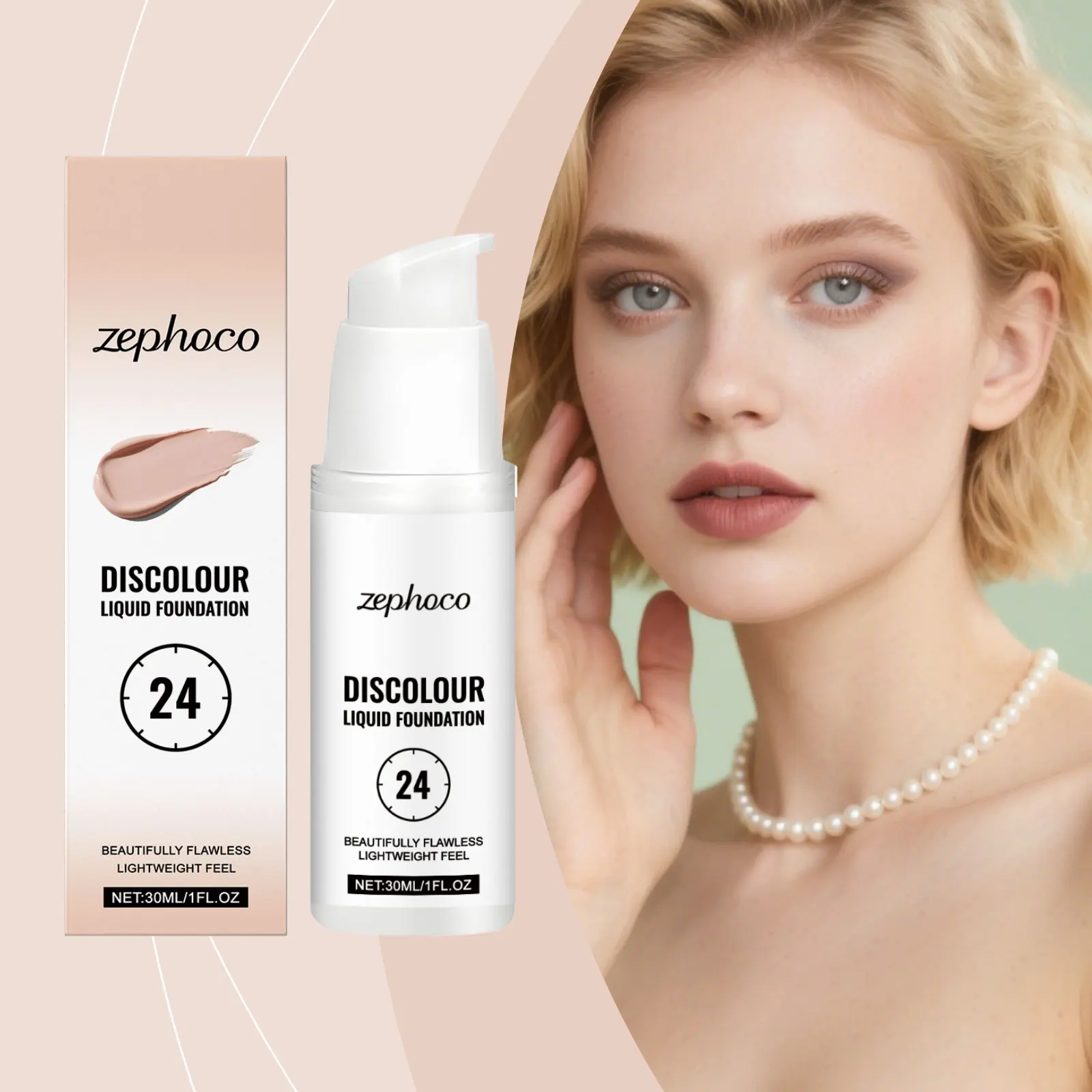 

Color-Changing Moisturizing Foundation, Hydrating Natural Long-Wearing Matte, Clear Concealing Lightweight Daily Foundation