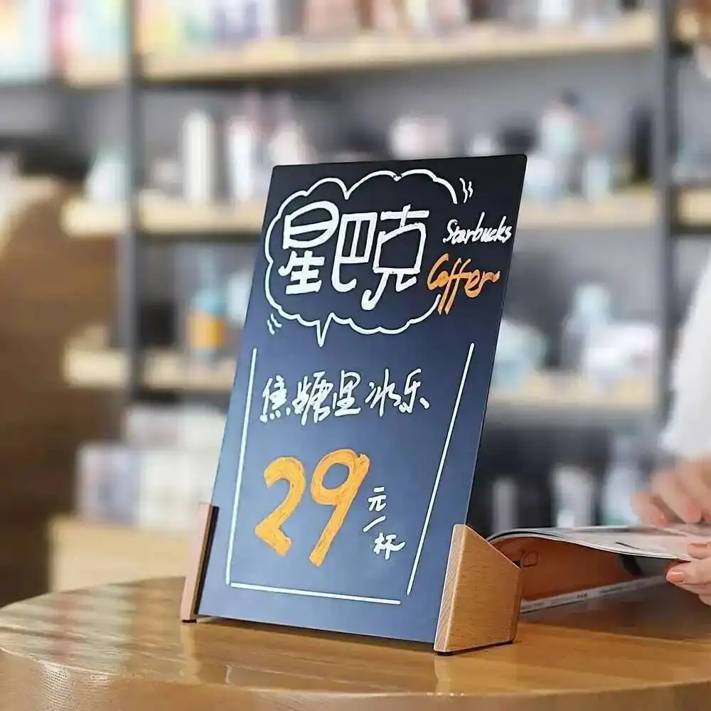 1PCS Handwritten Magnetic Black Board A4 with a Free Pen Sign Holder for Bar Restaurant Display