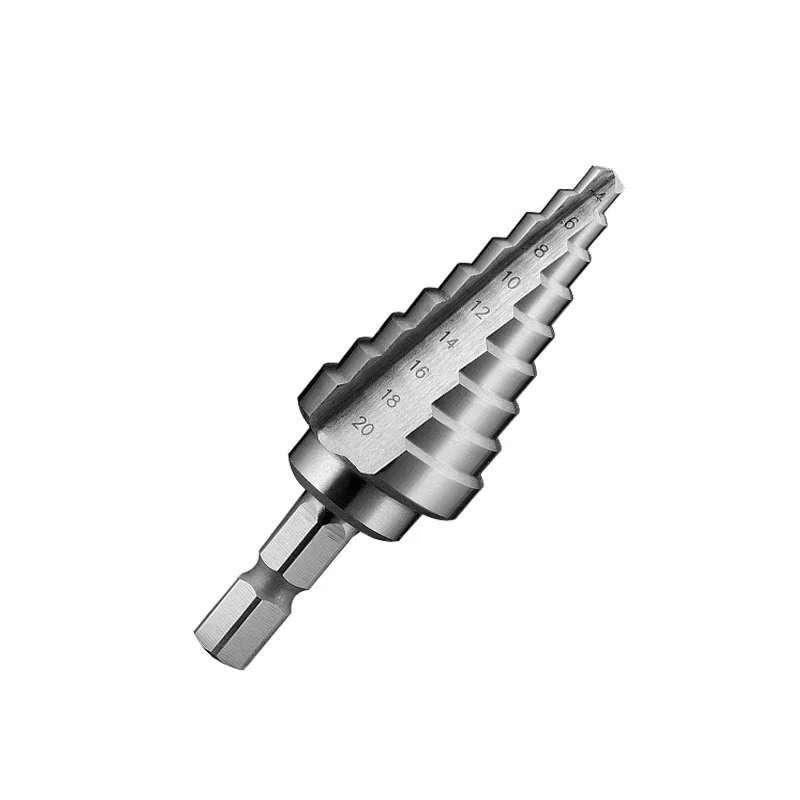 High-Speed M35 Steel Hex Shank Step Drill Bit Spiral Tool Flute for Metal & Plastic 5mm  HSS Carbide Used