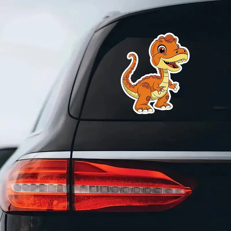 Cute Cartoon Dinosaur Car Motorcycle Electric Vehicle Decoration Stickers Waterproof Fridge Laptop Decals HE65