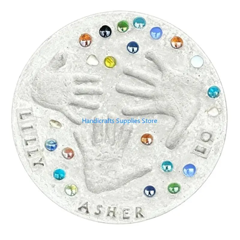 R1WA DIY Handprint Stepping Stone Set Safe Plasters Accessory For Family Fun Activity