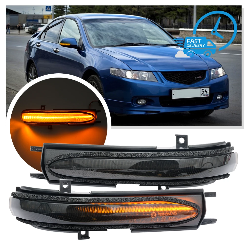 

2PCS For Honda Accord Hybrid Civic Hatchback Acura TSX 2004-2008 Led Sequential side Mirror Turn Signal Lamp Side Marker Light