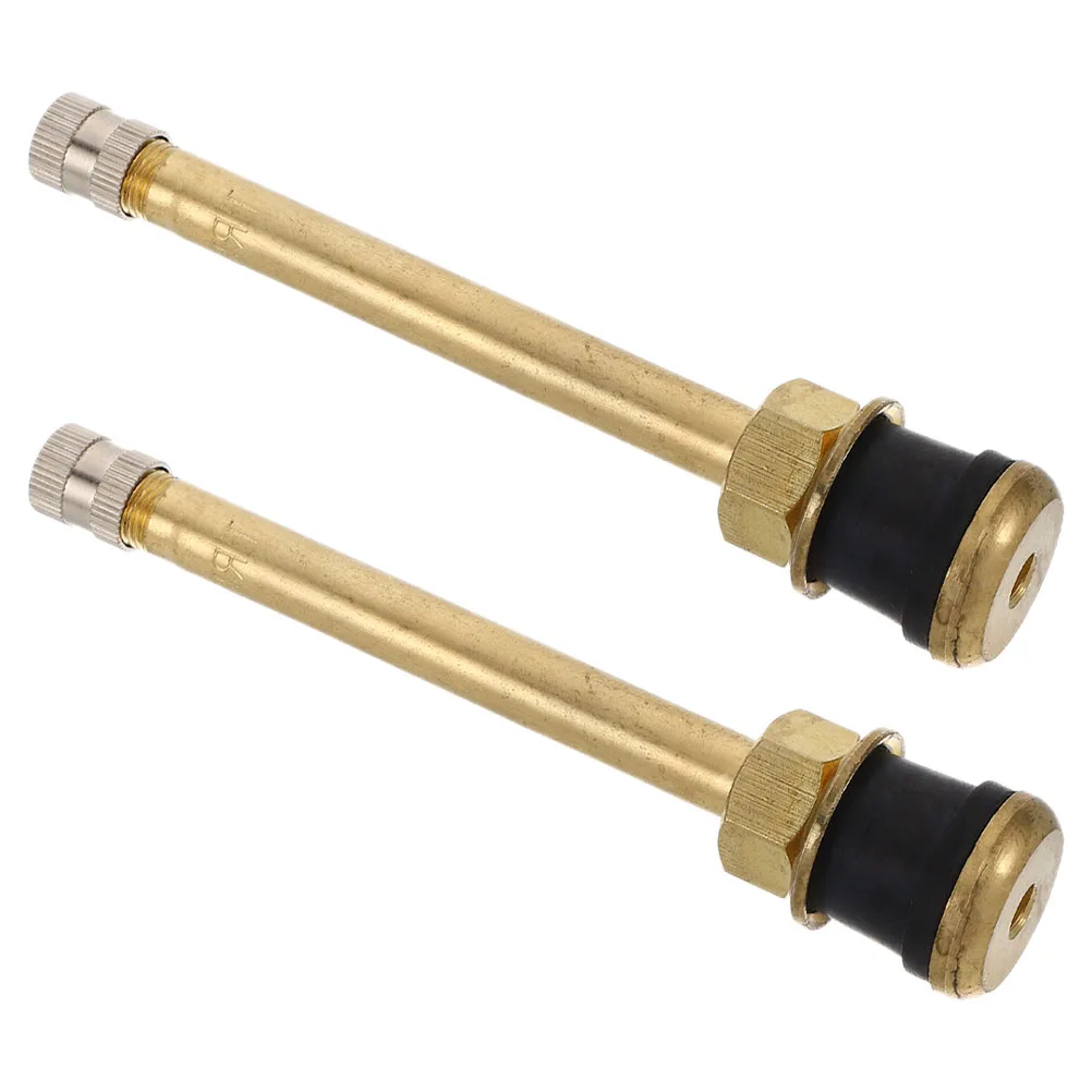 

2pcs Tire Valve Copper Straight Stem for Trucks Cars Buses Durable Material PressFit Design Tubeless Feature Prevent Air Leaks