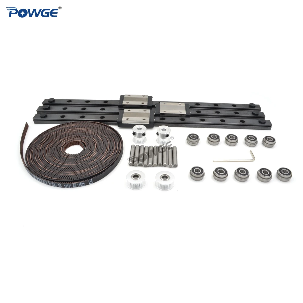 POWGE ZeroG Mercury one Ender 5 (Pro) of GT2 LL-2GT RF Open Belt 2GT 20T Teeth Pulley Bearing F695 Linear rail MGN12H Motion set
