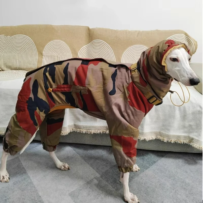 Luxury Super-thick Camouflage Bellington Clothes Winter TurtleNeck Quilted Italian Greyhound Coat Warm Adjustable Whipbit Jacket