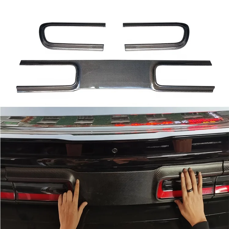 

3PCS Real Dry Carbon Car Tail Light Rear Lamp Decoration Cover for Dodge Challenger 2015-2022