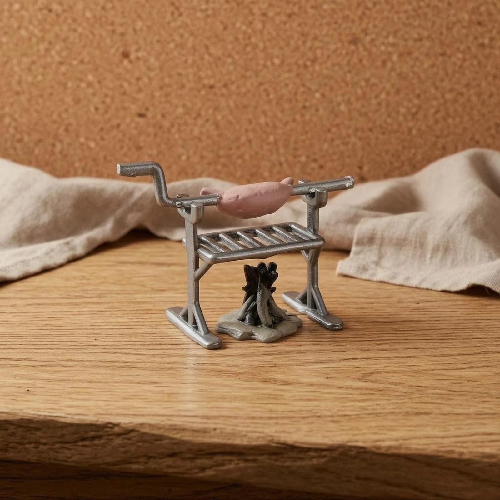 

Miniature Barbecue Scene Fire Base 1/64 Barbecue Grill Model Grill Scene Model Realistic Details Diorama Prop Gray Finish