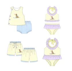 Summer Children's Clothing Wholesale Cartoon Puppy Print Sleeveless Shorts Set Girls Jumpsuit Boys shorts Toddler Boys Clothes