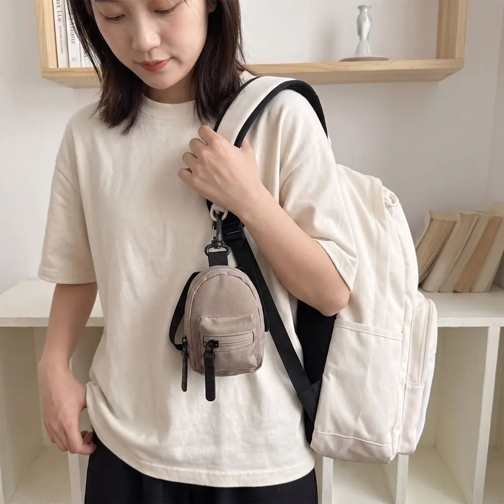 All-match Colorful Mini Backpack Coin Purse Harajuku Portable Mini Canvas Wallet Korean Style Zipper Pouch Backpack Charm Unisex