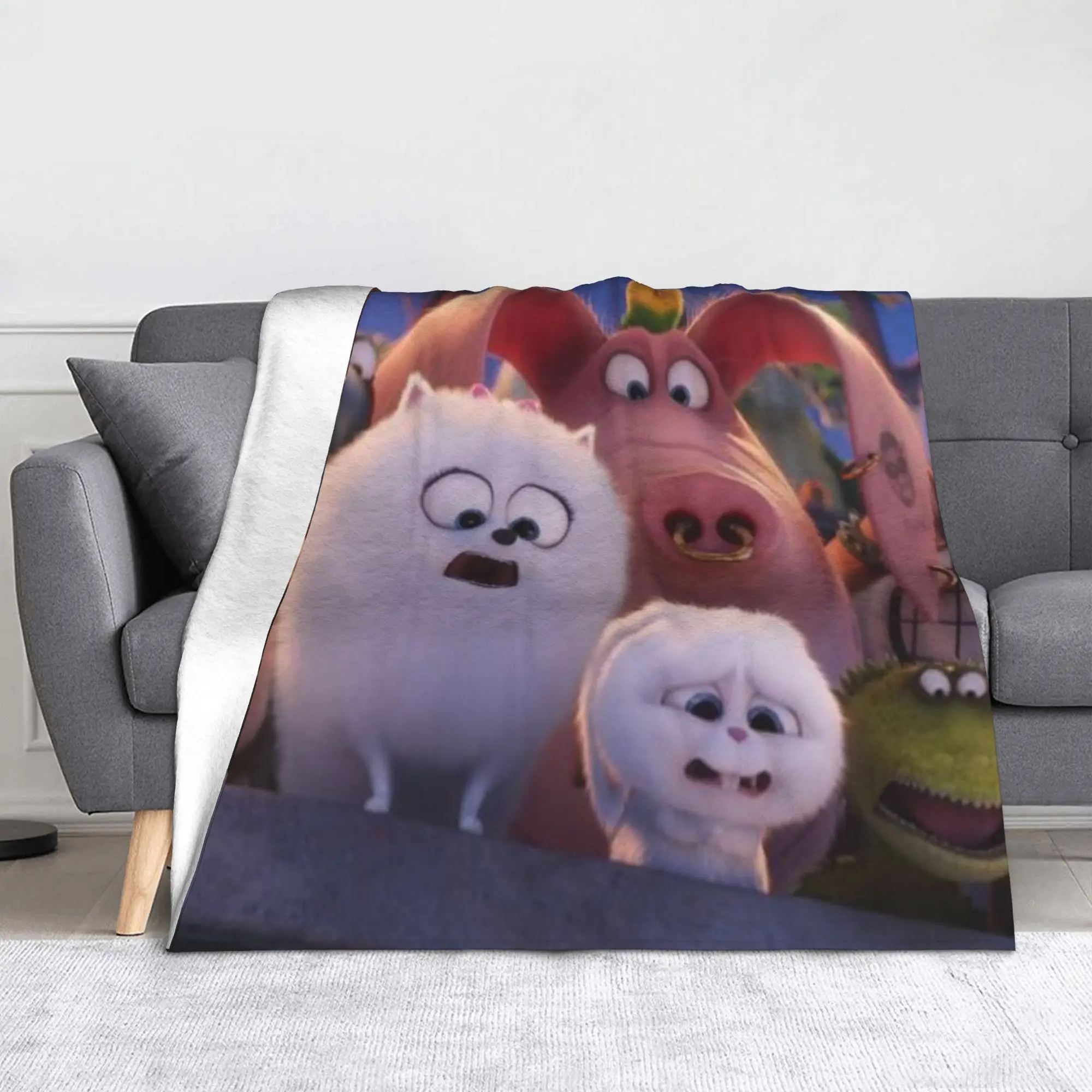 

Snowball pets Cute Rabbit Blanket Warm Cozy Fluffy Throw Blankets for Sofa 50x60 Inch Multi-size Rug Piece