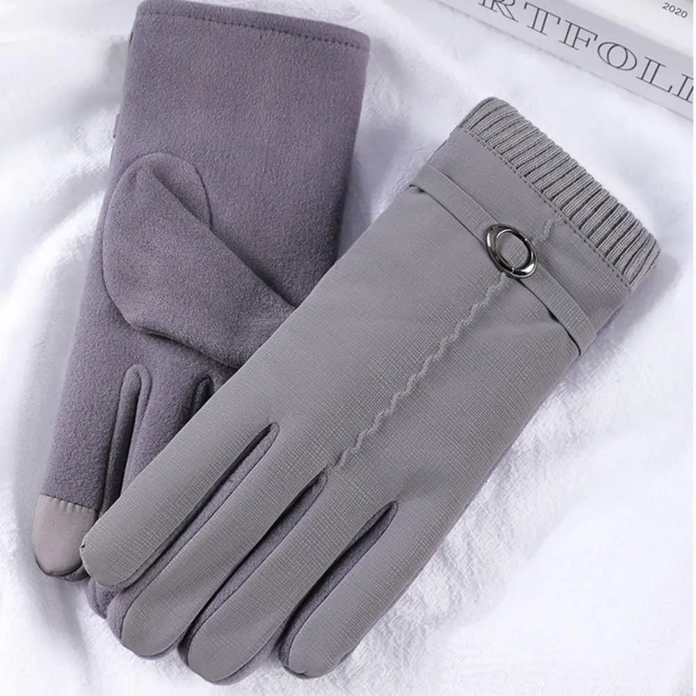 1 Pair Women Gloves Ultra Soft Sensitive Touch Screen Keep Warm Waterproof Fashion Winter Full Finger Mittens For Daily Wear