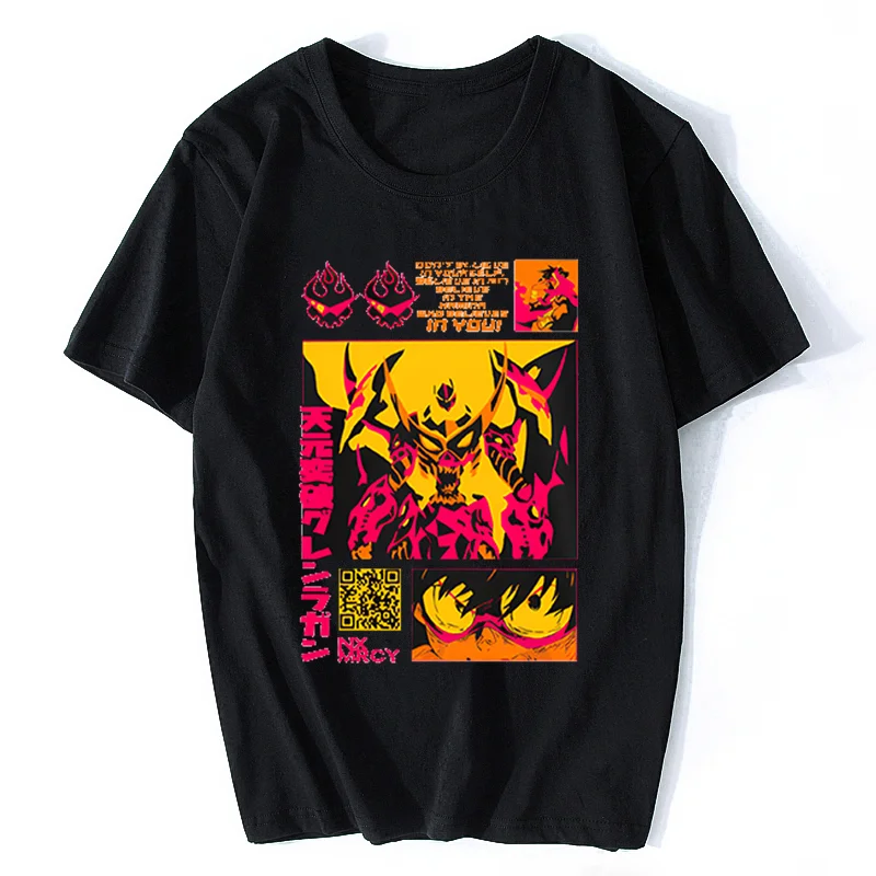 Anime Tengen Toppa Gurren Lagann T-shirt Men Japanese Manga Print Tshirt Short Sleeve Hip Hop Streetwear Tee TShirt Graphic Top