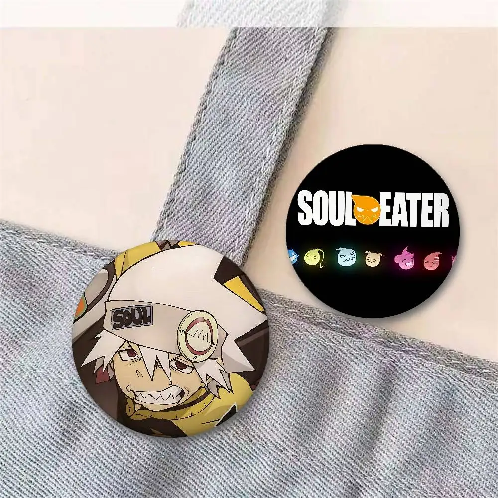 Cool S-Soul E-Eater Badges Tinplate Soft Button Pin Brooch Metal Badge Custom Jewelry Accessories Hat Bag Lapel