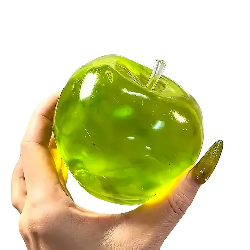 For Adult Squishy Green Apple Stress Ball Soft Squeeze Toy Autism Translucent Slow Rebound Squeeze Toy