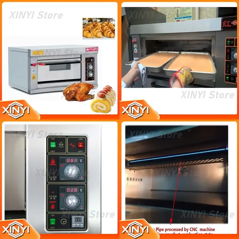 for HLY 102 E Commercial Gas Oven Electric Bread Cake Pizza Baking Furnace New