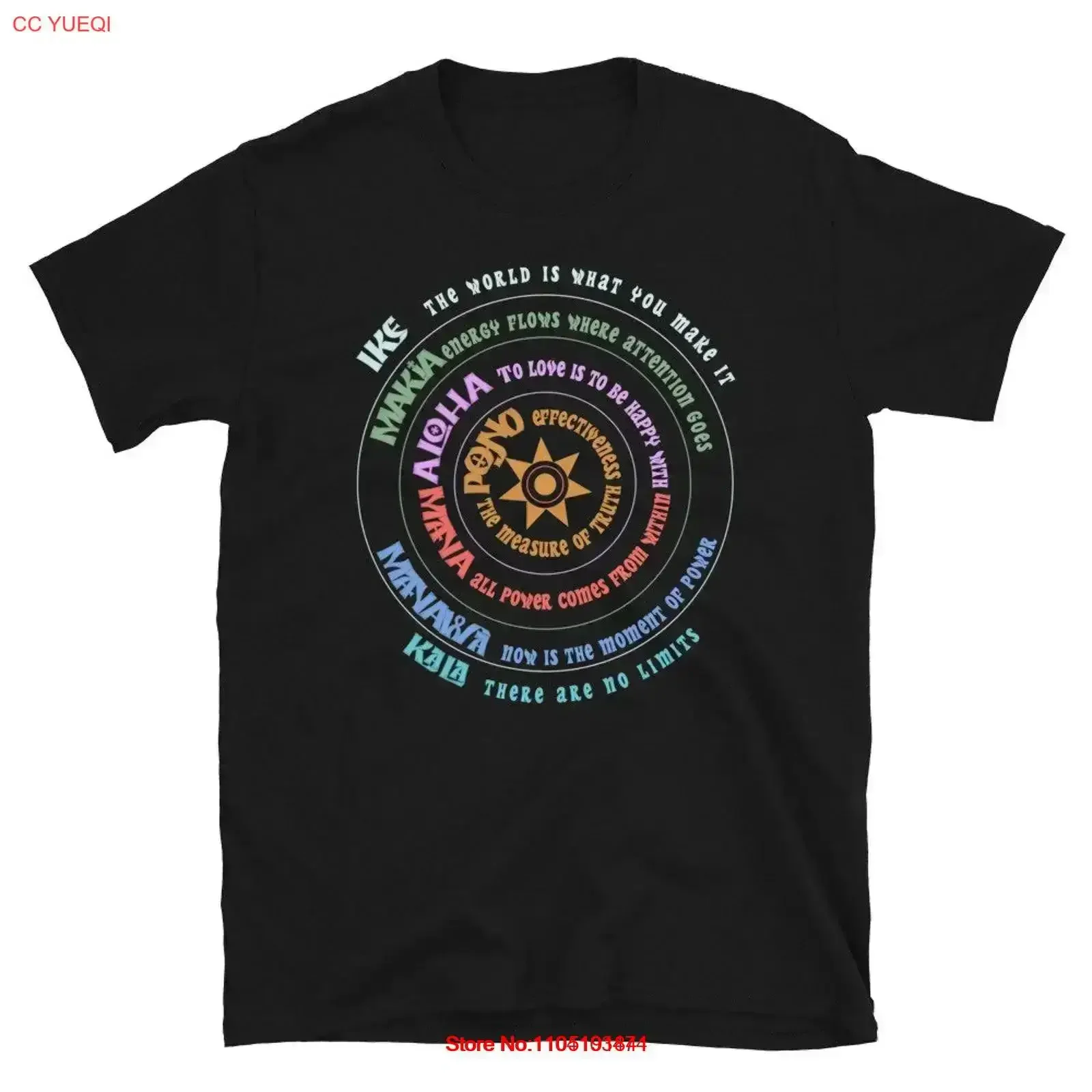 Huna Hawaiian Philosophy Happiness Seven Principles of The Eye Kanaloa T Shirt vintage Washed graphic Breathable vintage