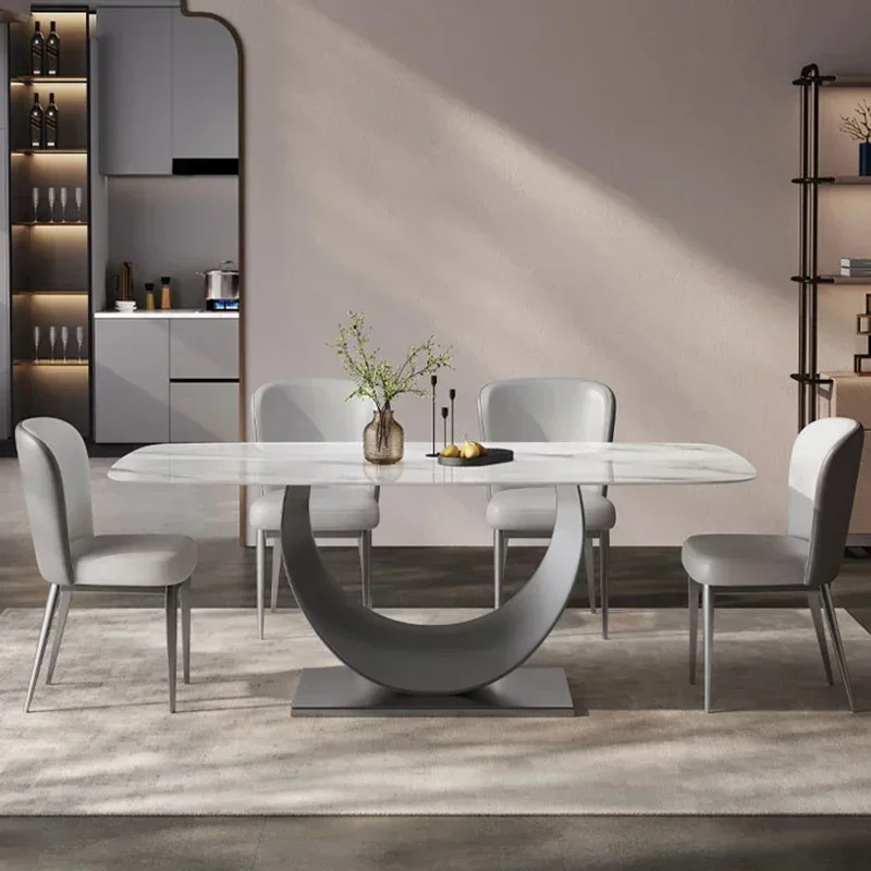 Italian Metal Dining Table Kitchen Rectangular Design Nordic Luxury Table Living Room Modern Tavolo Pranzo Restaurant Furniture